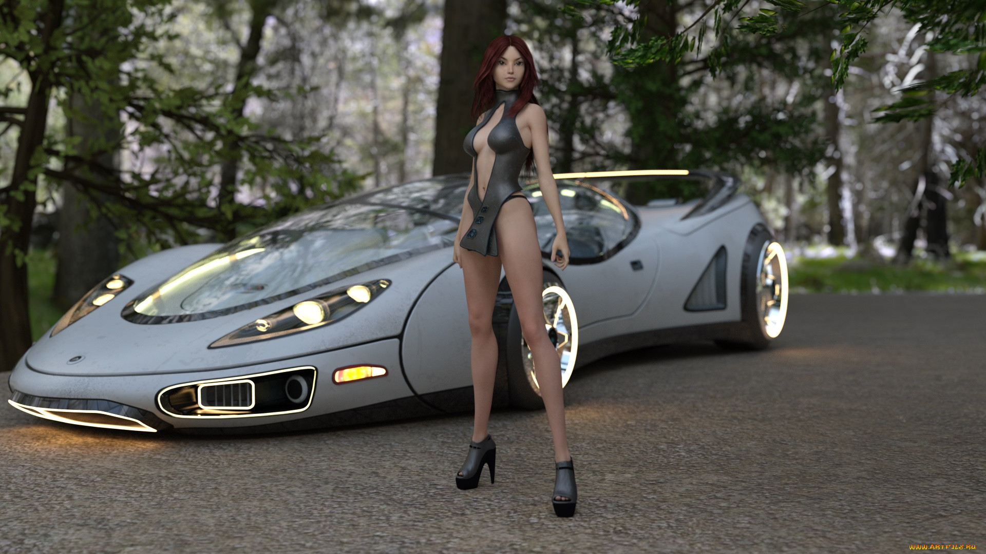 , 3d car&girl, , , , 